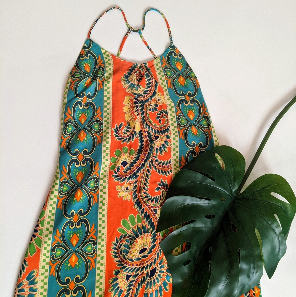 Open back maxi length summer dress